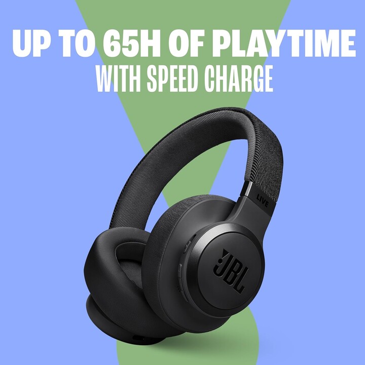 Auriculares supraaurales inalámbricos JBL Live 770NC con Smart Ambient, 65 horas de reproducción, color negro