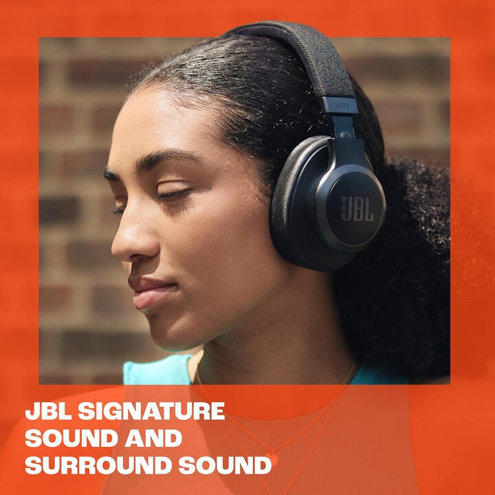 Auriculares supraaurales inalámbricos JBL Live 770NC con Smart Ambient, 65 horas de reproducción, color negro