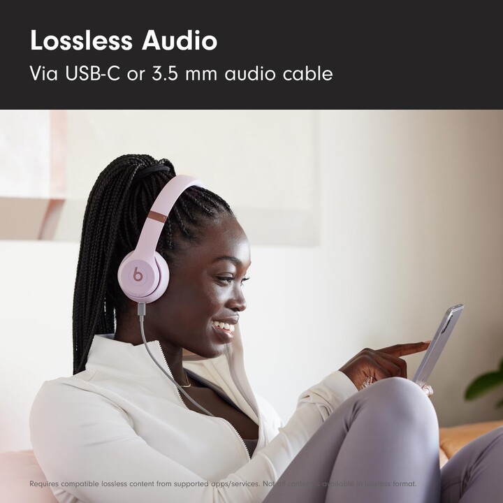Beats Solo 4, casque supra-auriculaire sans fil Bluetooth, jusqu'à 50 heures, rose nuage