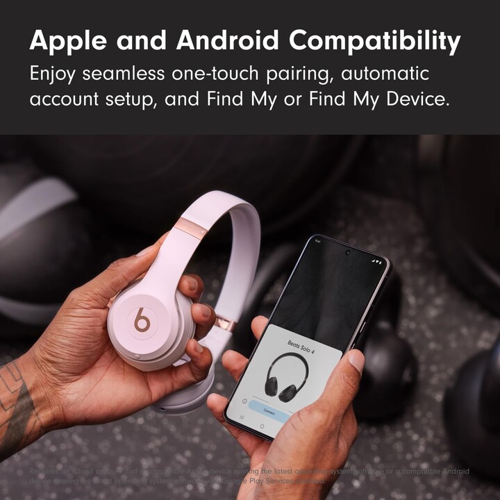 Beats Solo 4, cuffie auricolari wireless Bluetooth, fino a 50 ore, rosa nuvola