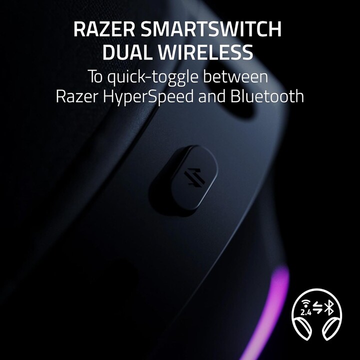 Razer Barracuda X Chroma - Auriculares inalámbricos multiplataforma para juegos con 6 zonas Chroma RGB, negro