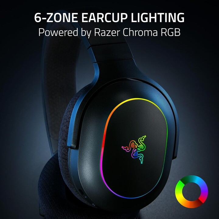 Razer Barracuda X Chroma - Cuffie da gioco wireless multipiattaforma con 6 zone Chroma RGB, nere