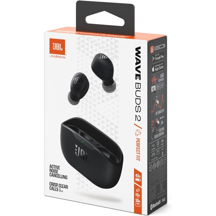 JBL Wave Buds 2 Negro con cancelación de ruido (ANC) - Auriculares Bluetooth