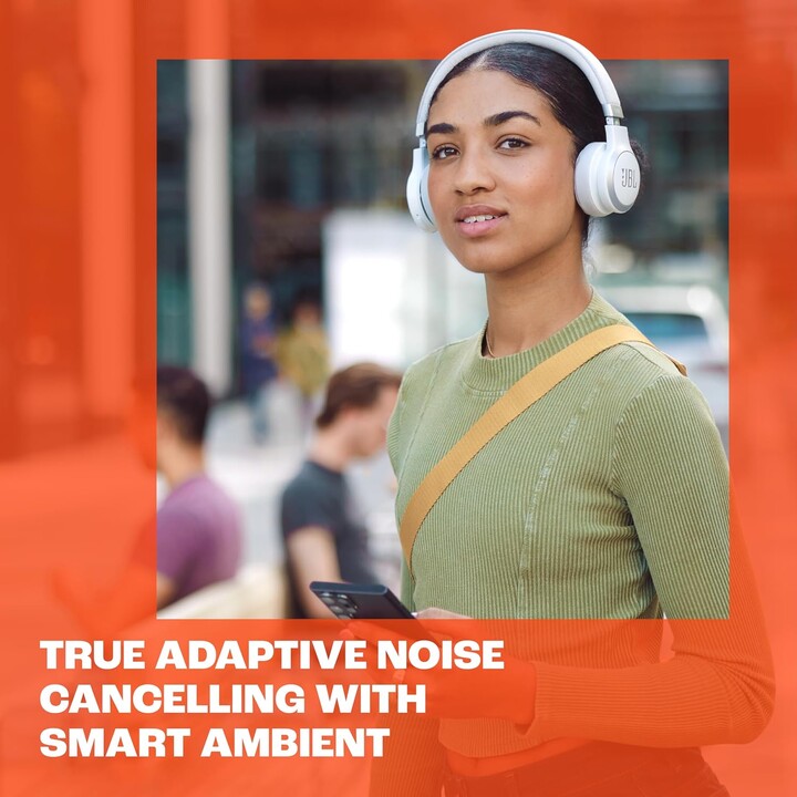 JBL Live 670 NC Wireless On-Ear Headphones with Noise Cancelling Technology, 65 Hours of Playtime, Black