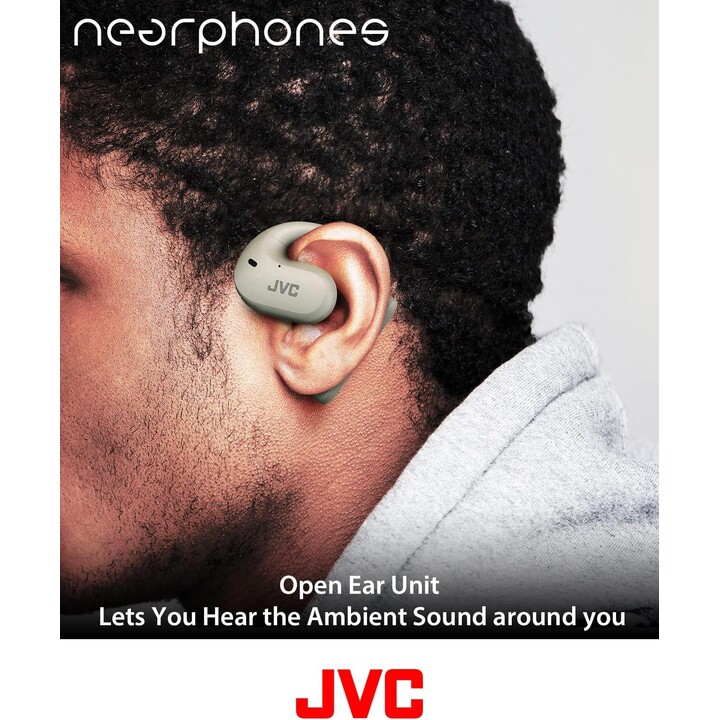 JVC Auriculares Deportivos Inalámbricos Batería 27h, Auriculares Open Ear, Resistentes al Agua IPX4, Micrófono Dual, Auriculares