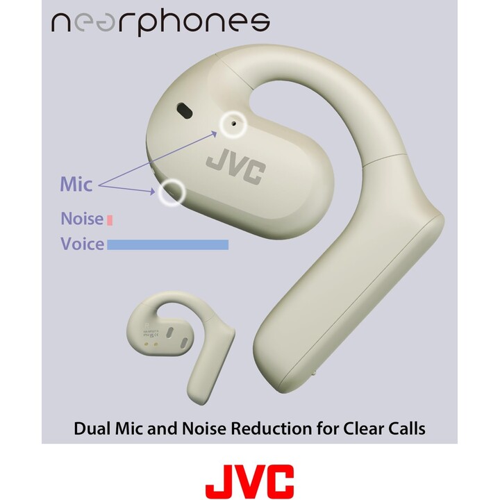 JVC Auriculares Deportivos Inalámbricos Batería 27h, Auriculares Open Ear, Resistentes al Agua IPX4, Micrófono Dual, Auriculares