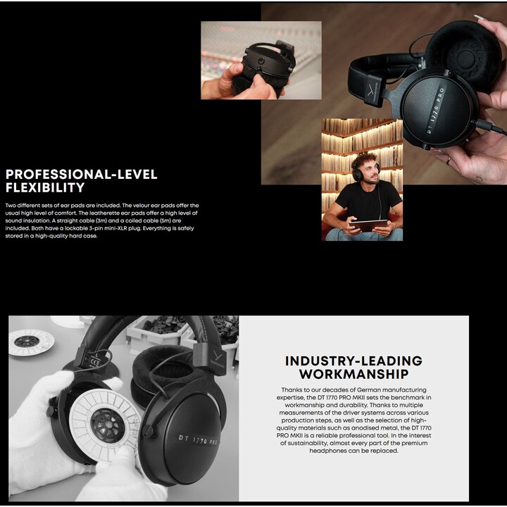 Beyerdynamic DT 1770 PRO MKII Cuffie da studio Premium Tesla per registrazione, monitoraggio ed edizione