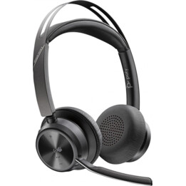 Cuffie Poly Voyager Focus 2 USB-CC con certificazione Microsoft Teams + adattatore USB-C/A + base di ricarica
