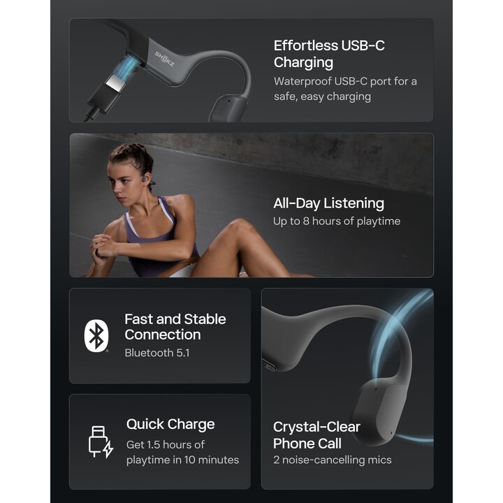 Shokz OpenRun Mini USB-C Negro