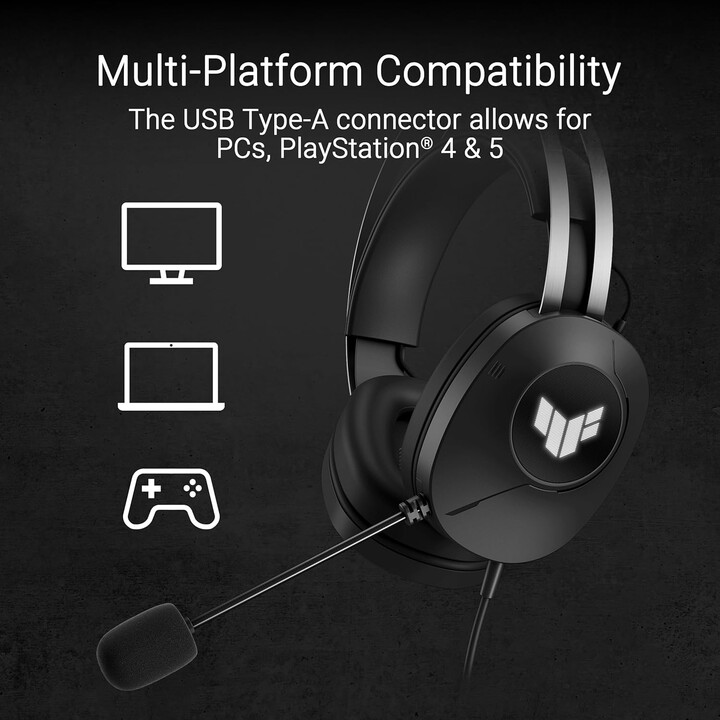 Asus Tuf Gaming H1 Gen Ii Cuffie con archetto cablato Gaming USB tipo A Nero