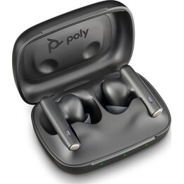 Audífonos Poly Voyager Free 60 UC M, negro carbón + adaptador BT700 USB-C + estuche de carga básico