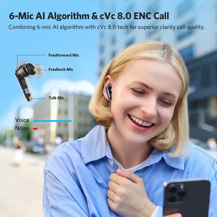Earfun Air Pro 4 ANC QuietSmart 3.0 Blau – Bluetooth-Kopfhörer