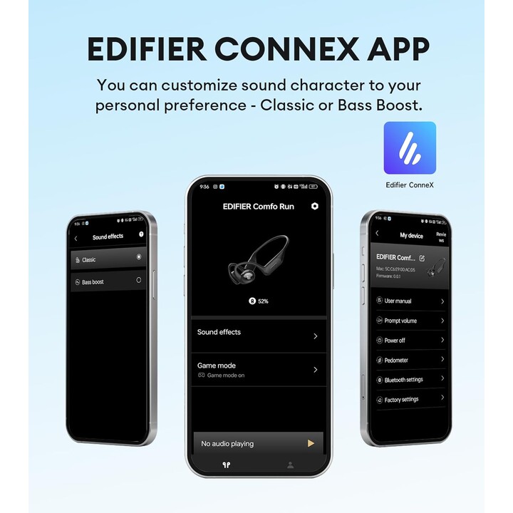 Edifier Comfo Run Bluetooth Kopfhörer Schwarz 