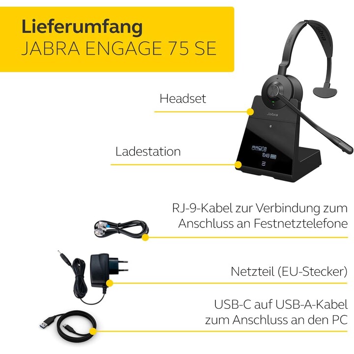 Fone de ouvido Jabra Engage 75 SE Mono On-Ear