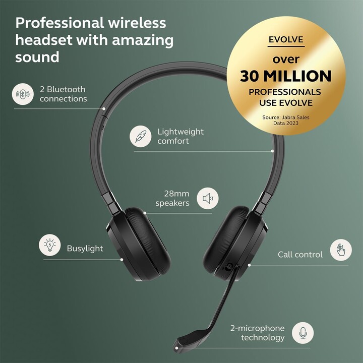 Jabra EVOLLOVE 65 TE LINK UC STEREO STAND CASHPHONES SANS WIRESS