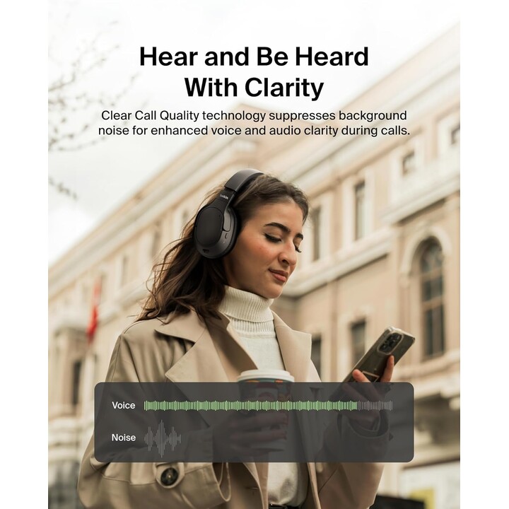 Belkin SoundForm, auriculares inalámbricos aislar Bluetooth, cancelación híbrida de ruido activo, micrófono, 60 horas, Negro