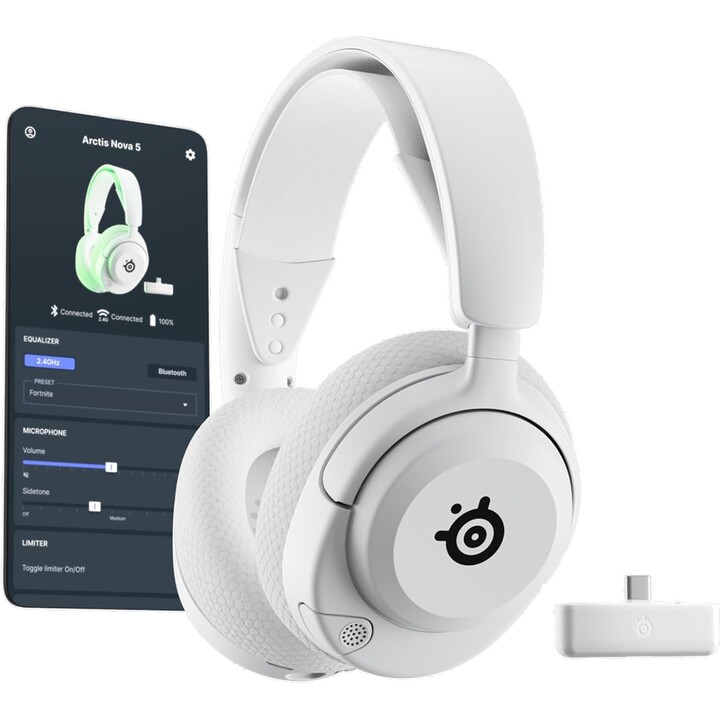 Steelseries Arctis Nova 5x Wireless Auriculares Inalámbrico Diadema Juego Usb Tipo C Bluetooth Blanco