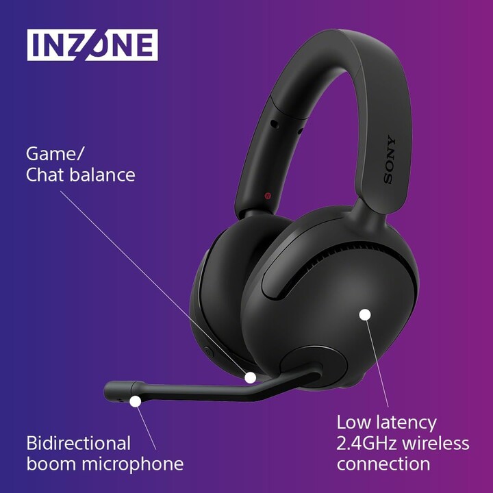 Casque de jeu sans fil Sony Inzone H5 avec microphone/Noir