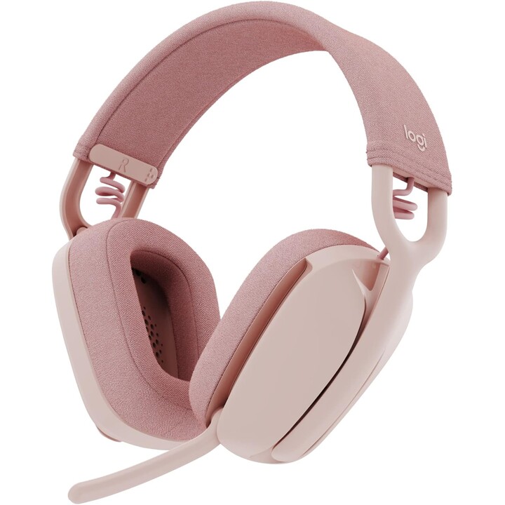 Atmosfera della zona logitech 100, cuffie over-ear wireless leggera con microfono che cancella il rumore, rosa