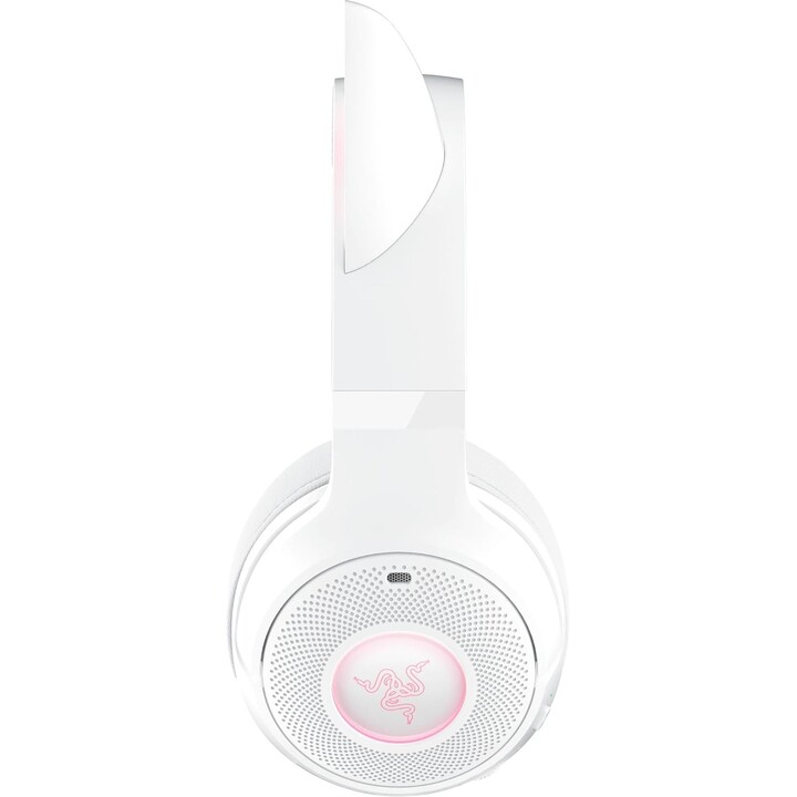 Razer Kraken Kitty V2 BT, fone de ouvido sem fio Bluetooth RGB com orelhas de gatinho, branco