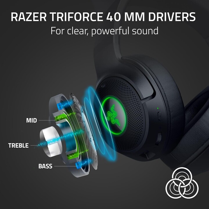 Razer Kraken Kitty V2 BT, auriculares Bluetooth Wireless Bluetooth con orejas de gatito, negro