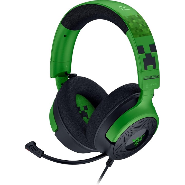 Razer Kraken V4 X Minecraft Edition, auriculares de juegos de PC USB con cable