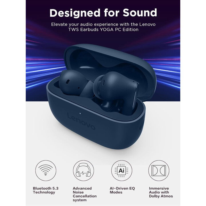 Lenovo Yoga True Wireless Séreo Earbuds Blue