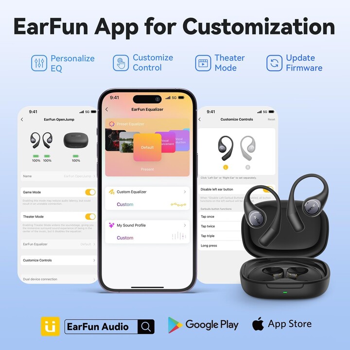 Earfun OpenJump TWS Black - Bluetooth Headphones