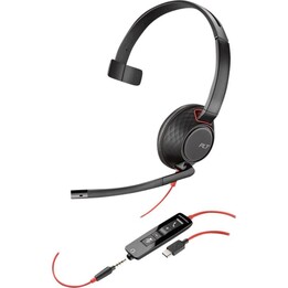 POLY Blackwire 5210 Auriculares Alámbrico Diadema Llamadas/Música USB Tipo C Negro, Rojo