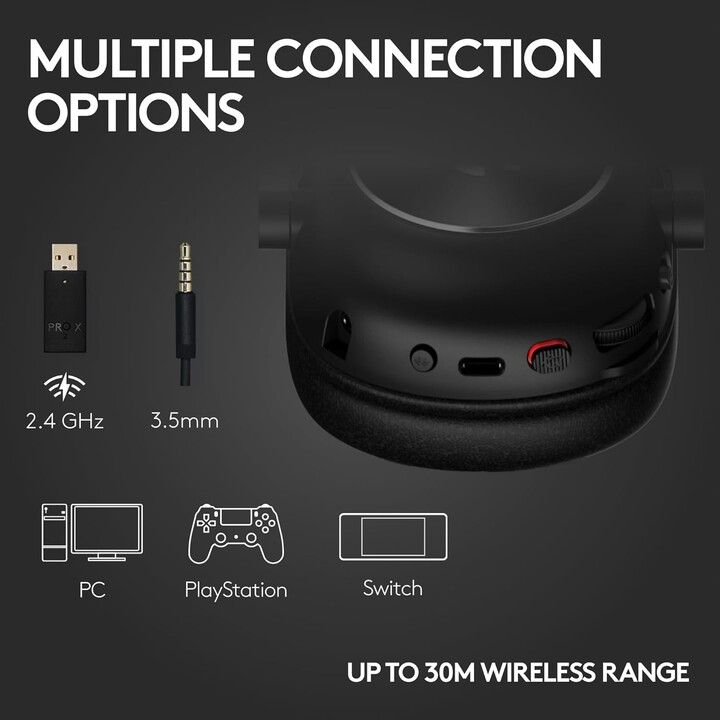 Cuffie Logitech G PRO X 2 wireless e cablate con archetto da gioco Bluetooth nere