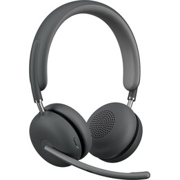 Cuffie Logitech Zone Wireless 2 con archetto wireless e cablato per ufficio/call center, USB Type-C, Bluetooth, grafite