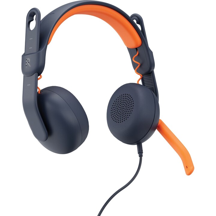Cuffie cablate Logitech Zone Learn con archetto Education USB Type-C blu, arancione