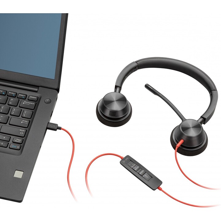 POLY Blackwire 3320 USB-C Headset Auriculares Alámbrico Diadema Oficina/Centro de llamadas USB Tipo C Negro