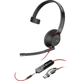 POLY Blackwire 5210 Monaural USB-C Headset +3.5mm Plug +USB-C/A Adapter (Bulk) Alámbrico Diadema Oficina/Centro de llamadas USB