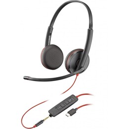 POLY Blackwire C3225 Stereo USB-C Headset (Bulk) Alámbrico Diadema Oficina/Centro de llamadas USB tipo A Negro
