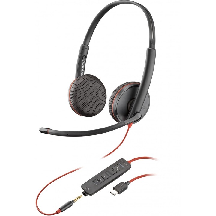 POLY Blackwire C3225 Stereo USB-C Headset (Bulk) Alámbrico Diadema Oficina/Centro de llamadas USB tipo A Negro