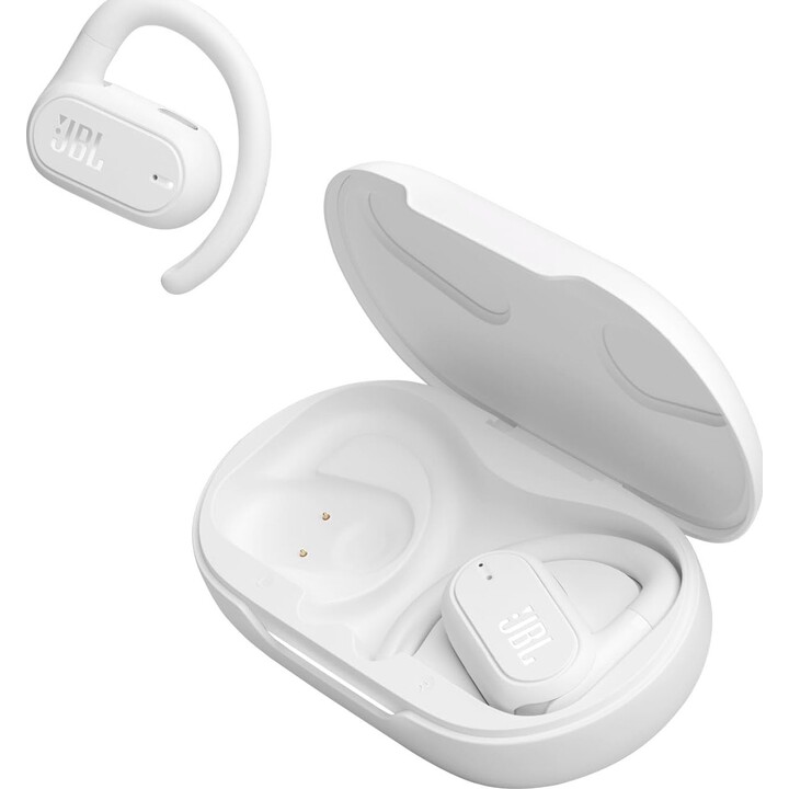 Auriculares Bluetooth JBL Soundgear Sense con estuche de carga/8 horas de reproducción/Blanco