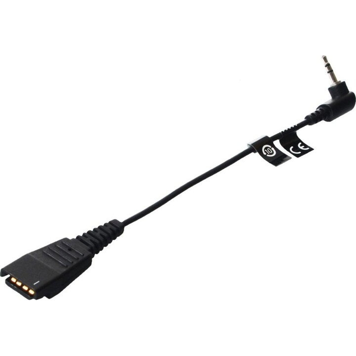 Cordon JABRA QD vers prise mâle 2,5 mm coudé 15 cm, par exemple pour Panasonic GB500 PLX CA40