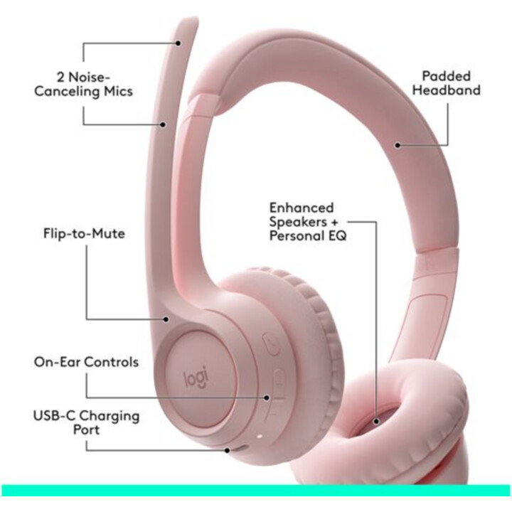 Logitech Zone 300 Auriculares inalámbricos Rosa