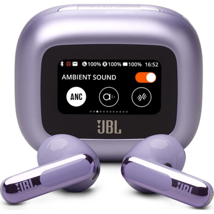 Auriculares Bluetooth JBL Live Flex 3 con estuche de carga/ 10 horas de reproducción/ Morados