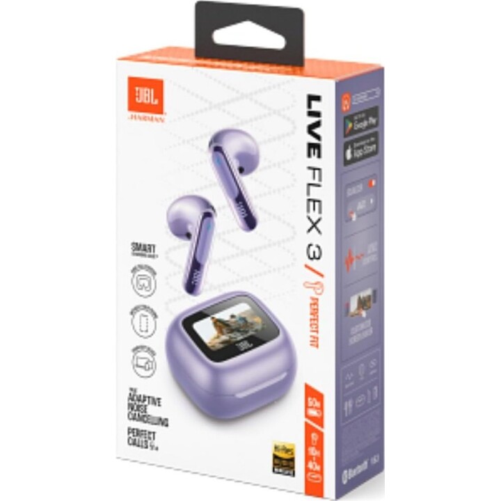 JBL Live Flex 3 Bluetooth Headphones with Charging Case/ 10H Playtime/ Purple