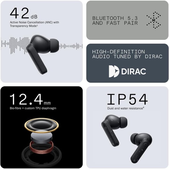 Nothing CMF Buds 2a auricolari wireless ANC grigio scuro