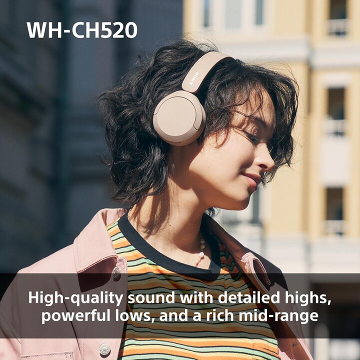 Sony WH-CH520 auriculares inalámbricos inalámbricos Bluetooth, diseño liviano, rosa