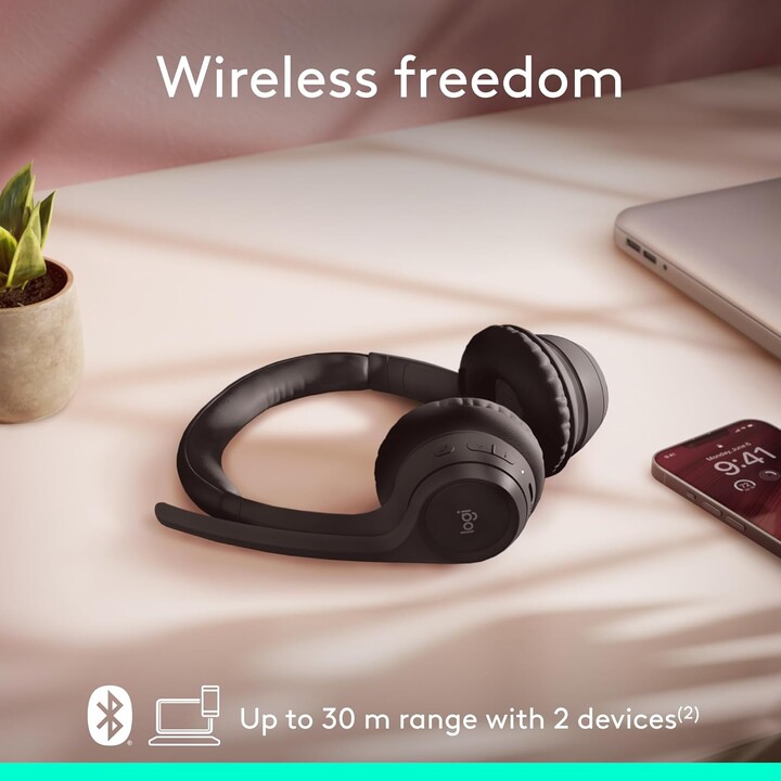 Logitech Zone 300 auriculares Bluetooth inalámbricos con micrófono de cancelación de ruido, negro