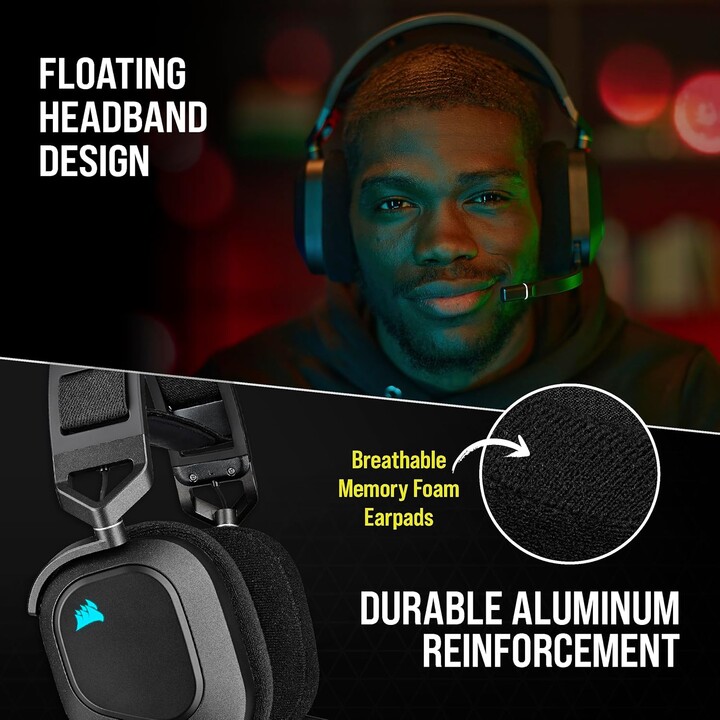 Corsair HS80 RGB Negro Inalámbricos