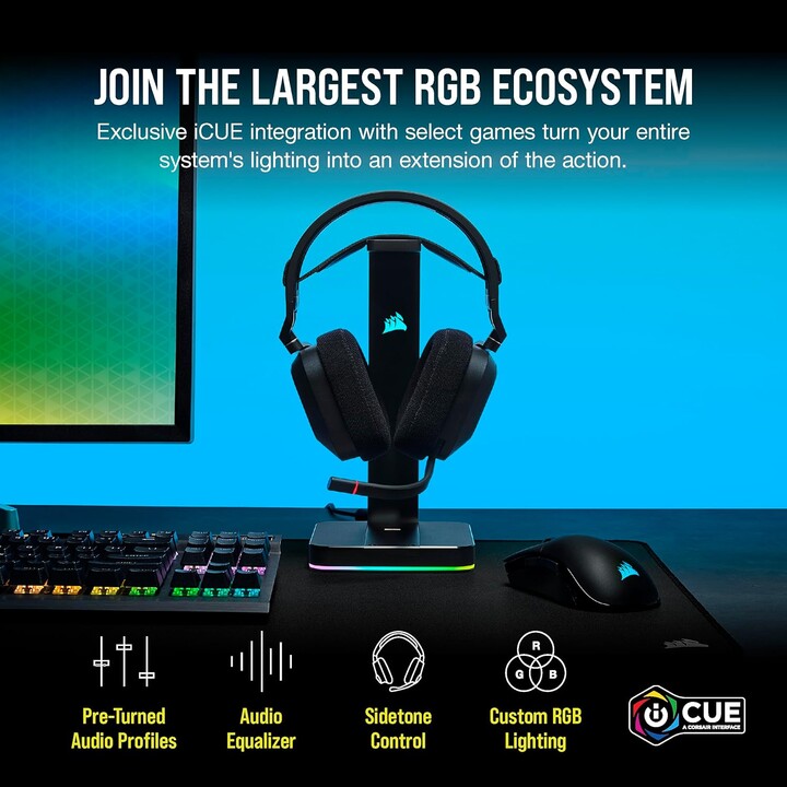 Corsair HS80 RGB Negro Inalámbricos
