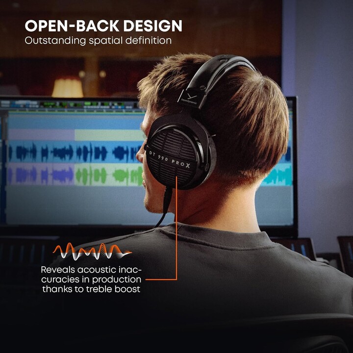 Beyerdynamic DT 990 Pro x Auriculares de estudio de devolución abierta para escuchar y editar críticas