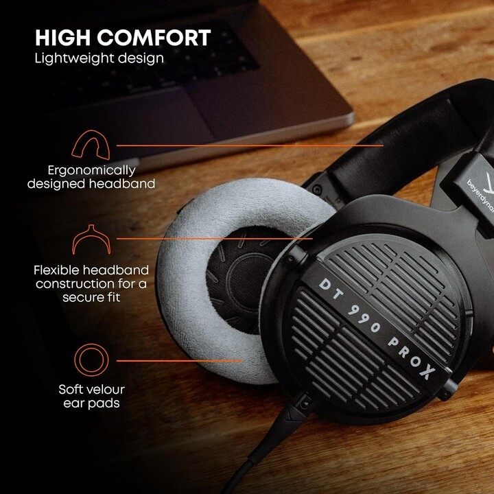 Beyerdynamic DT 990 Pro x Auriculares de estudio de devolución abierta para escuchar y editar críticas