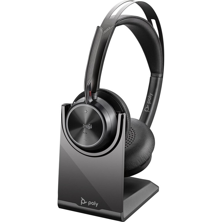 Poly Voyager Focus 2-M USB-C-C Headset USB-C/A Adapter Charging Stand