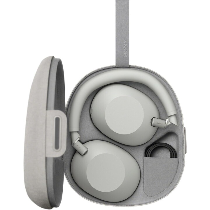 Fones de ouvido sem fio e com fio Sony WH-1000XM6 com faixa de cabeça para música/uso diário USB tipo C Bluetooth cinza